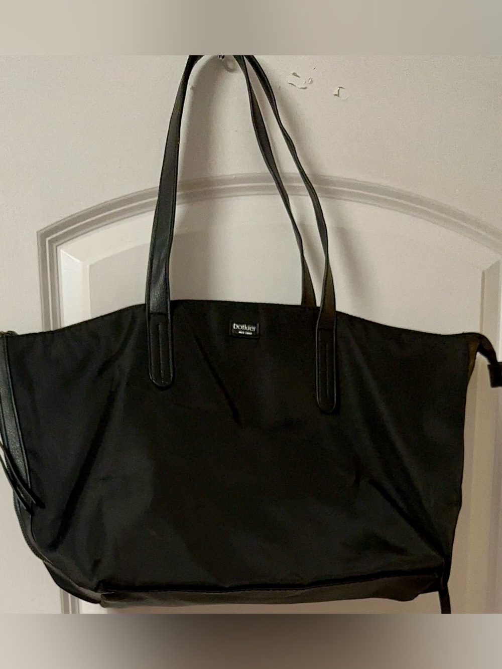 Botkier New York Black Nylon Tote with Leather Straps